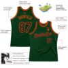 Custom Green Black-Orange Authentic Throwback Basketball Jersey