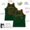 Custom Green Black-Orange Authentic Throwback Basketball Jersey