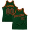 Custom Green Black-Orange Authentic Throwback Basketball Jersey