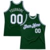 Custom Green White Royal-Gray Authentic Throwback Basketball Jersey