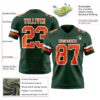 Custom Green Orange-White Authentic Football Jersey