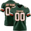 Custom Green White-Orange Authentic Football Jersey