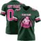 Green0432-1 Custom Green Pink-White Authentic Football Jersey