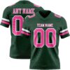 Custom Green Pink-White Authentic Football Jersey