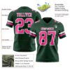 Custom Green Pink-White Authentic Football Jersey