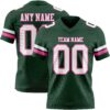 Custom Green White-Pink Authentic Football Jersey
