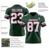 Custom Green White-Pink Authentic Football Jersey