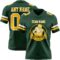 Green0434-1 Custom Green Gold-White Authentic Football Jersey