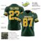 Green0434-2 Custom Green Gold-White Authentic Football Jersey