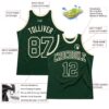 Custom Hunter Green Green-Cream Authentic Throwback Basketball Jersey