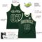 Custom Hunter Green Green-Cream Authentic Throwback Basketball Jersey