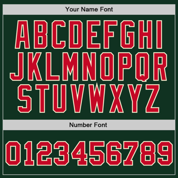 Custom Hunter Green Red-Cream Authentic Throwback Basketball Jersey