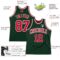 Custom Hunter Green Red-White Authentic Throwback Basketball Jersey