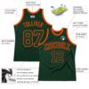 Custom Hunter Green Green-Orange Authentic Throwback Basketball Jersey