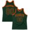 Custom Hunter Green Green-Orange Authentic Throwback Basketball Jersey
