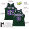 Custom Hunter Green Purple-White Authentic Throwback Basketball Jersey