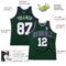 Custom Hunter Green White Gray-Purple Authentic Throwback Basketball Jersey