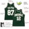 Custom Hunter Green White Cream-Black Authentic Throwback Basketball Jersey