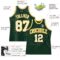Custom Hunter Green White Pinstripe White-Gold Authentic Basketball Jersey