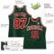 Custom Hunter Green White Pinstripe Red Authentic Basketball Jersey