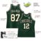 Custom Hunter Green White Pinstripe Cream-Black Authentic Basketball Jersey