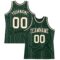Custom Hunter Green White Pinstripe Cream-Black Authentic Basketball Jersey