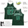 Custom Hunter Green White Pinstripe Kelly Green Authentic Basketball Jersey