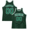 Custom Hunter Green White Pinstripe Kelly Green Authentic Basketball Jersey