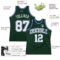 Custom Hunter Green White-Royal Authentic Throwback Basketball Jersey