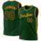 Custom Hunter Green Black-Gold Authentic Throwback Basketball Jersey