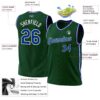 Custom Hunter Green Royal-White Authentic Throwback Basketball Jersey