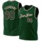 Custom Hunter Green Black-Cream Authentic Throwback Basketball Jersey