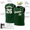 Custom Hunter Green White Cream-Black Authentic Throwback Basketball Jersey