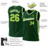 Custom Hunter Green Neon Green-White Authentic Throwback Basketball Jersey