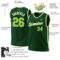Custom Hunter Green Neon Green-White Authentic Throwback Basketball Jersey