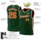 Custom Hunter Green Orange-White Authentic Throwback Basketball Jersey
