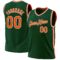 Custom Hunter Green Orange-White Authentic Throwback Basketball Jersey