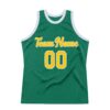 Custom Kelly Green Gold-White Authentic Throwback Basketball Jersey