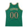 Custom Kelly Green Old Gold-Black Authentic Throwback Basketball Jersey