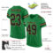 Custom Grass Green Black-Old Gold Mesh Authentic Football Jersey
