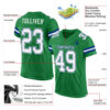 Custom Grass Green White-Royal Mesh Authentic Football Jersey