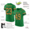 KellyGreen0133-1 Custom Grass Green Old Gold-Black Mesh Authentic Football Jersey