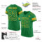 KellyGreen0134-1 Custom Grass Green Grass Green-Gold Mesh Authentic Football Jersey