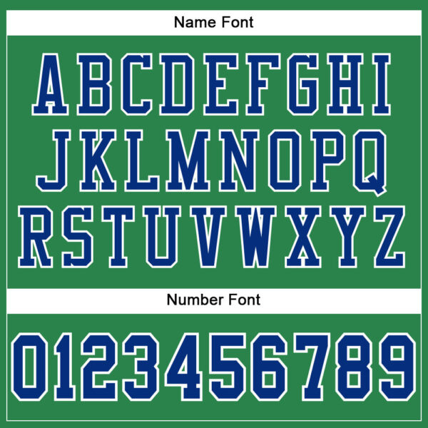 KellyGreen0140-3 Custom Grass Green Royal-White Mesh Authentic Football Jersey