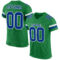 KellyGreen0140 Custom Grass Green Royal-White Mesh Authentic Football Jersey