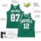 Custom Kelly Green White-Gray Authentic Throwback Basketball Jersey