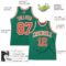 Custom Kelly Green Orange-White Authentic Throwback Basketball Jersey