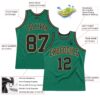 Custom Kelly Green Black-Old Gold Authentic Throwback Basketball Jersey