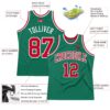 Custom Kelly Green Red-White Authentic Throwback Basketball Jersey