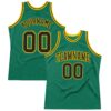 Custom Kelly Green Black-Gold Authentic Throwback Basketball Jersey
